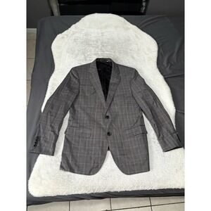 Boss Hugo Boss Mens Gray Wool Blazer Jacket Size 40R READ